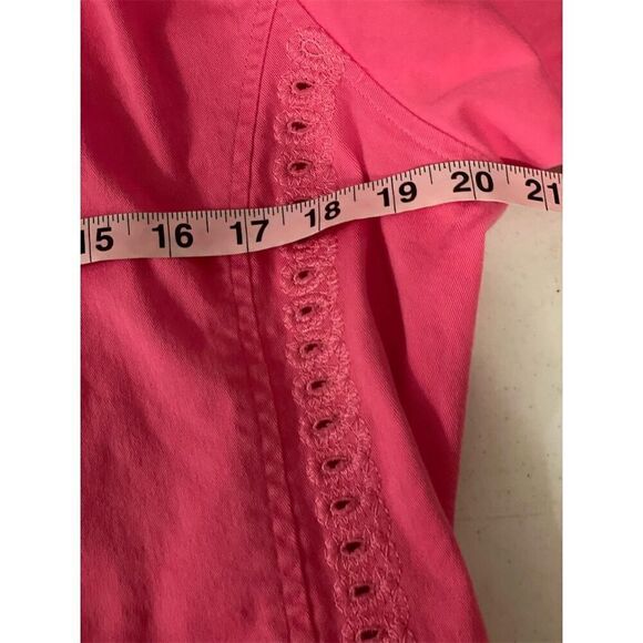 Great Cavalier by St Paul Women's Pink Button-Front Jacket L Cutwork Sleeves - Picture 11 of 12